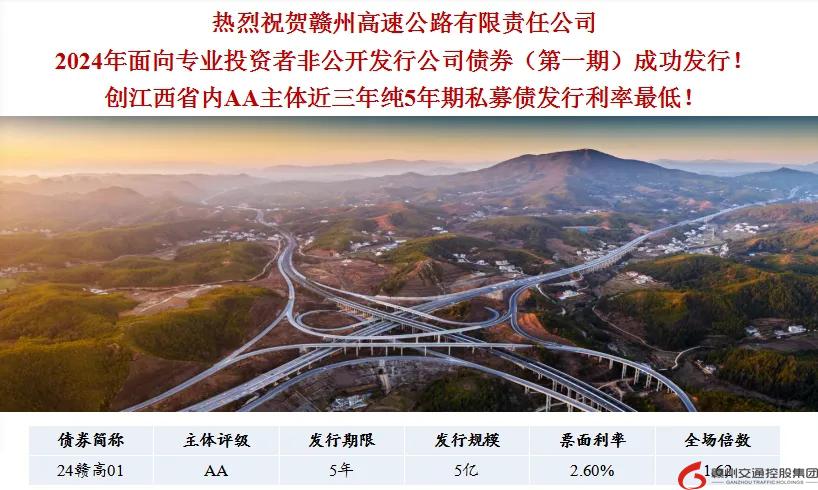 喜報(bào)！贛州交控集團(tuán)接連在資本市場(chǎng)發(fā)行債券成功！